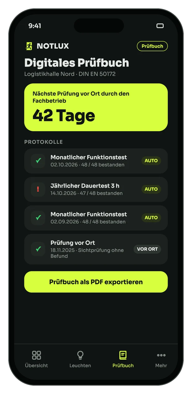NOTLUX App – Digital logbook