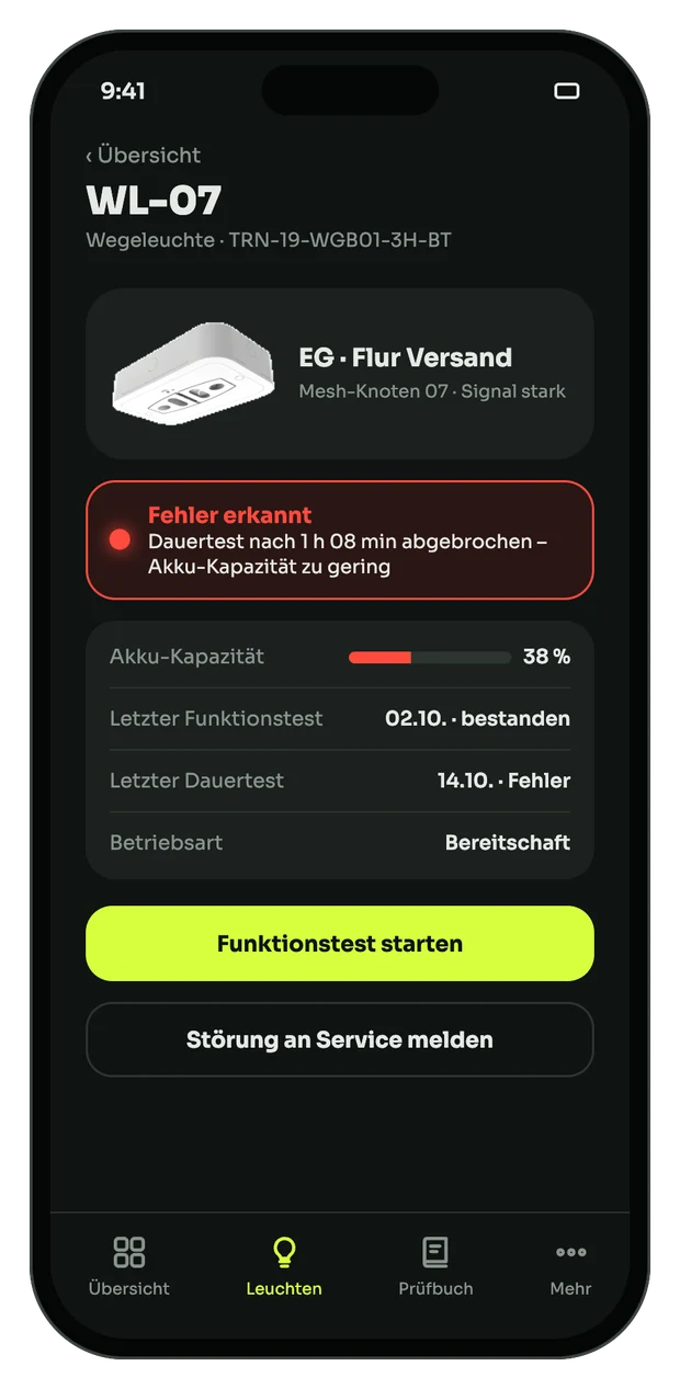 NOTLUX App – See faults instantly